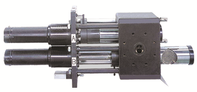 双柱排气式换网装置