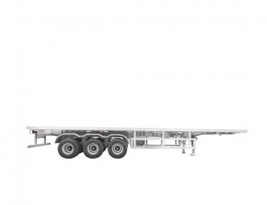 China Factory Container Transport Flatbed Semi Trailer Three Axle