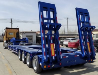 KAILAI 160t Payload Lowbed Trailer 4 Rows 8 Axles Lowboy