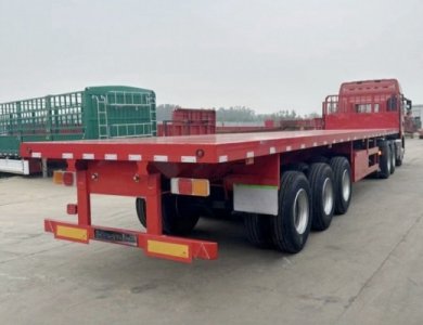 KAILAI 3 Axles 40ft Flatbed Trailer with Front Board