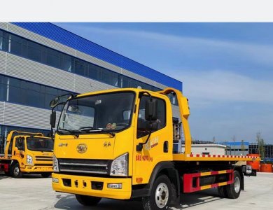 FAW 4×2 105 km/h Euro-V 130 HP Manual 5-Speed 1.8 t/2.7 t Axles 4 t Flatbed Wrecker Tow Truck 5 t Sliding Wrecker for Sale