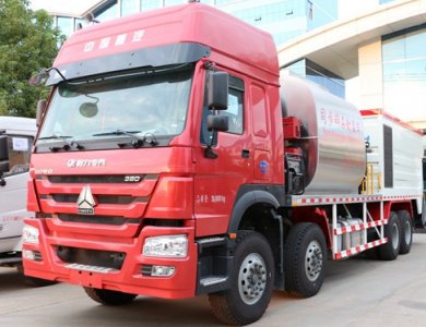SINOTRUK HOWO 8x4 WD615.47 371HP Euro II 10m³ Asphalt Tank 14m³ Gravel Tank Bitumen Synchronous Chip Sealer Truck for Sale