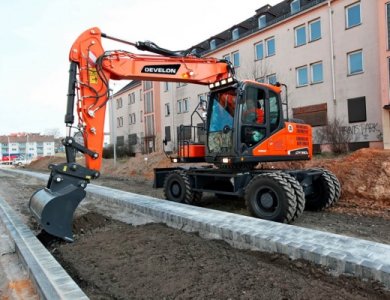 DEVELON Brand New DX150W-7B 0.76m³ 13.52t DOOSON Wheeled Excavator for Sale