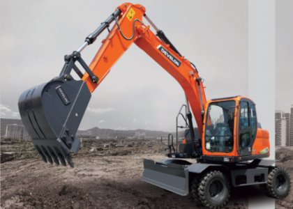 DEVELON New DX125W 0.5cbm Bucket 12.3t Compact Wheel Excavator for Sale