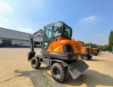 DEVELON DX60W ECO 0.18cbm Bucket 6t Mini Wheeled Excavator for Sale