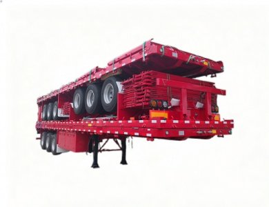CIMC 3 Axle Flatbed Container Semi-trailer with Side Wall 40Ton for Sale