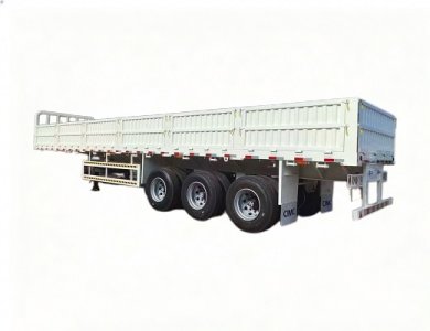 Flatbed Container Semi Trailer 3 Axle with Side Wall 60Ton for Sale