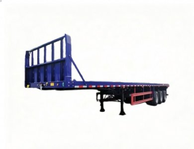CIMC 3 Axles 50Ton Flatbed Container Semi-trailer with Front Wall for Sale