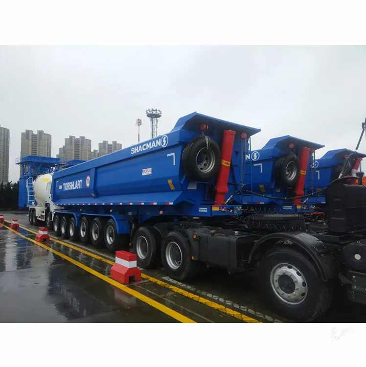China 30cbm 45cbm 3 Axles 4 Axles U-Shape Dump Truck Trailers