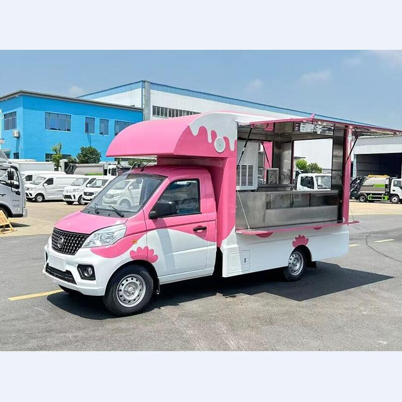Foton 4x2 RHD 87HP Euro 5 Gasoline Mobile Food Truck with Griddle, Deep Fryer, and Outdoor Gas Oven for Sale