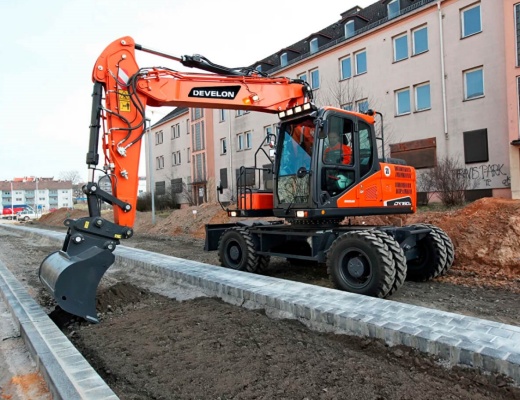 DEVELON Brand New DX150W-7B 0.76m³ 13.52t DOOSON Wheeled Excavator for Sale