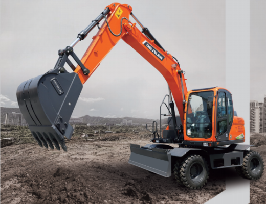 DEVELON New DX125W 0.5cbm Bucket 12.3t Compact Wheel Excavator for Sale