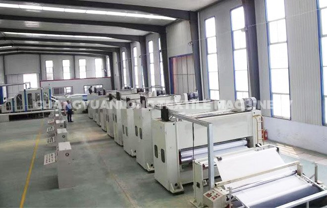 Leather base fabric production line