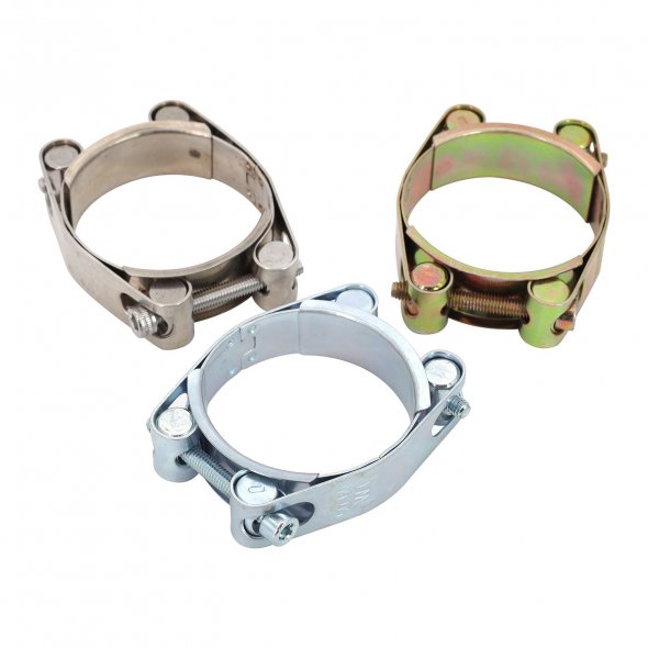 Heavy Duty Double Layer Hose Clamp with Double Bolt for Secure Fittings