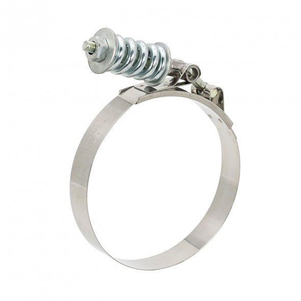 Versatile T-Bolt Hose Clamp with Spring for Tight and Permanent Seals