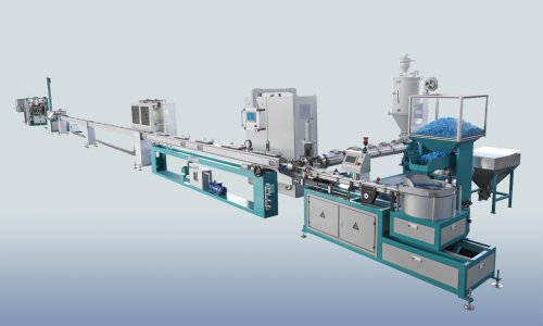 Cylindrical dripper irrigation pipe machine