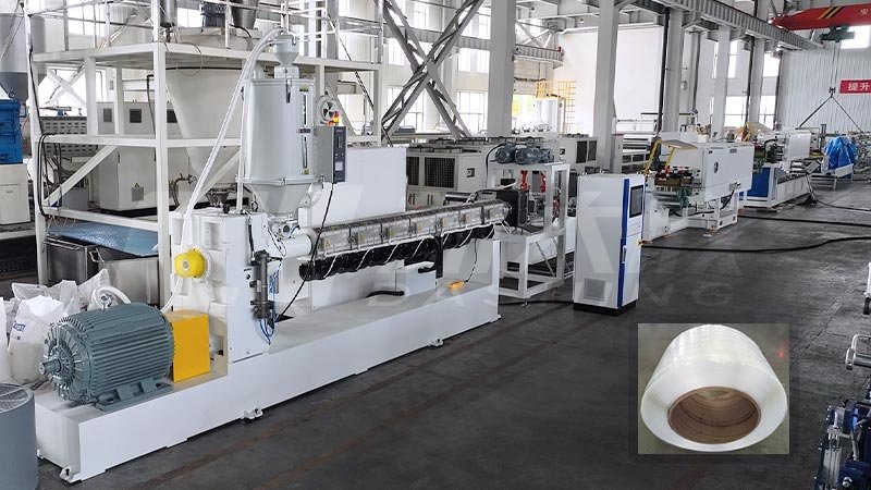 The PP packaging strap production line has high production efficiency and stable operation.