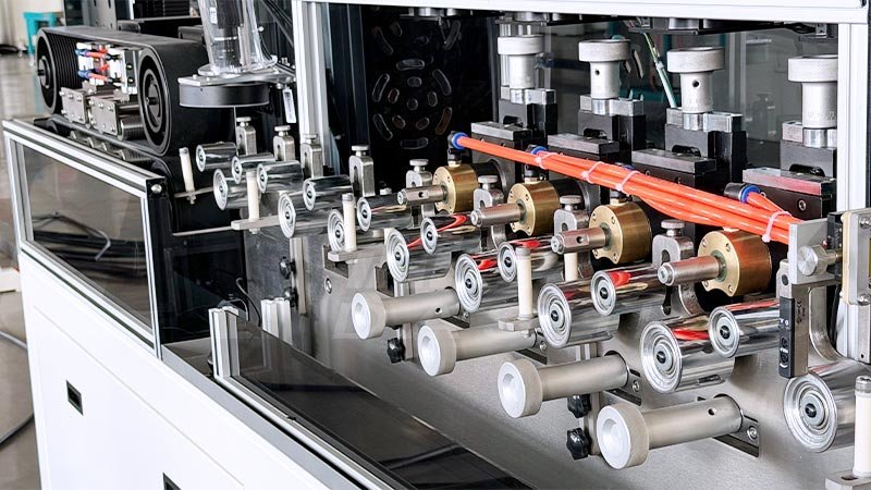 The punching device for the drip irrigation tape production line, with four punching machines operating simultaneously